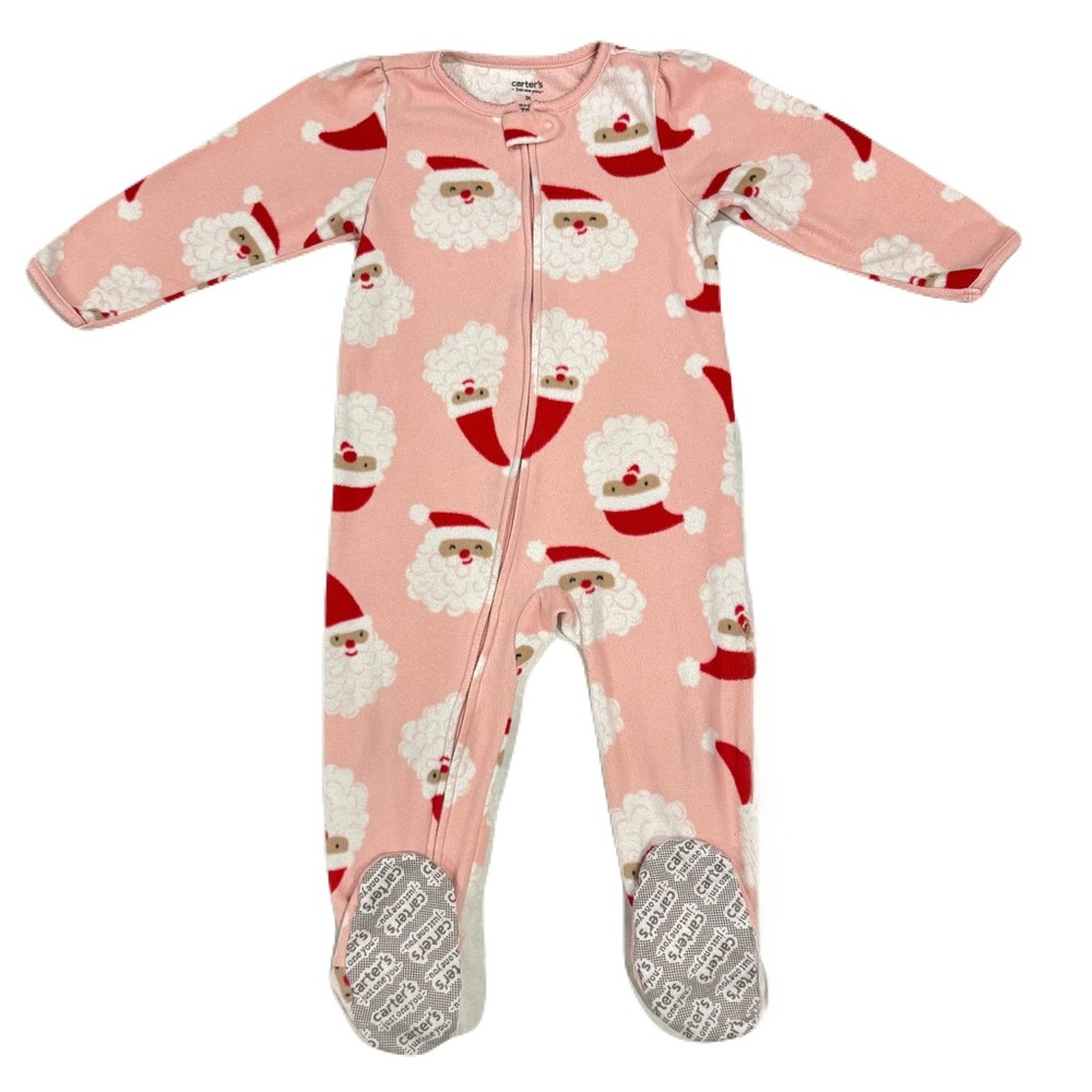 ❤️3 for $12 ❤️ Carter's Toddler Girls Christmas Santa Fleece Pajama Size 3T